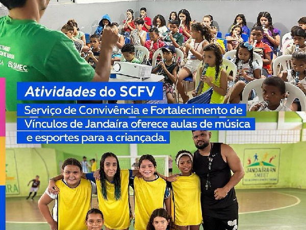 Nosso SCFV tem atividades diárias de música e esporte para as crianças e adolescentes do Município.