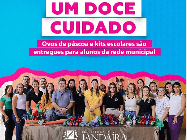 Nessa quarta-feira, a Prefeitura adoçou o dia dos nossos alunos com ovos de Páscoa e kits escolares.